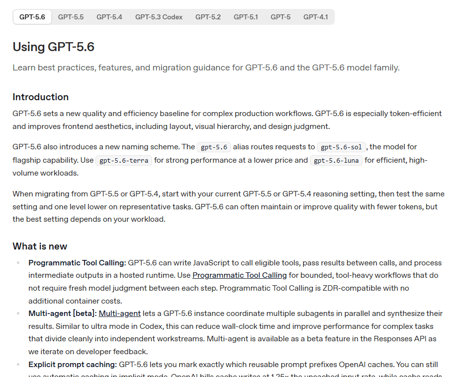 Guide OpenAI GPT-5.6 avec le nom des modèles et les nouvelles fonctions agentiques