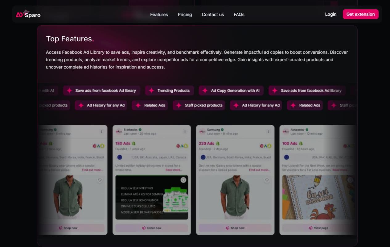 Aperçu de la page pricing Adsparo avec plusieurs plans