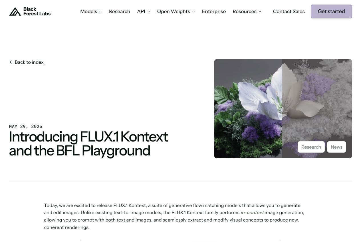 Aperçu de l'annonce officielle FLUX.1 Kontext