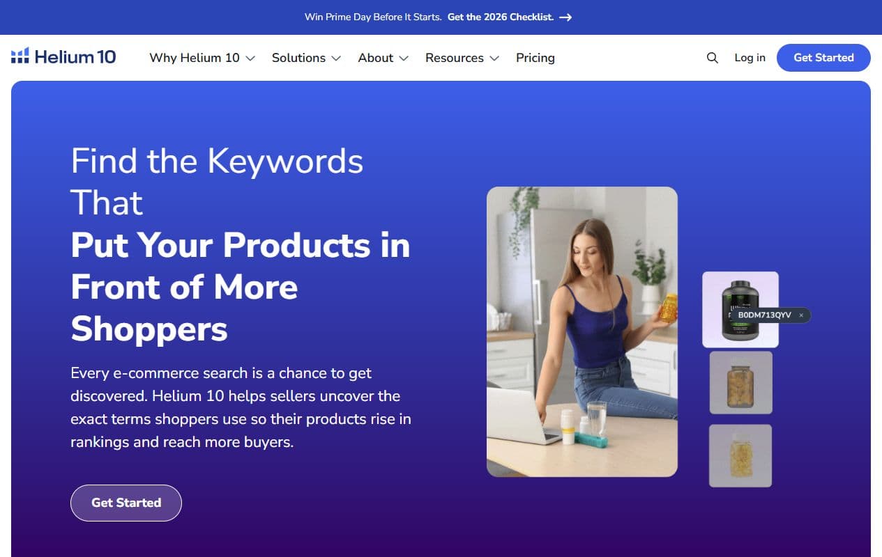 Aperçu de la page Helium10 Keyword Research
