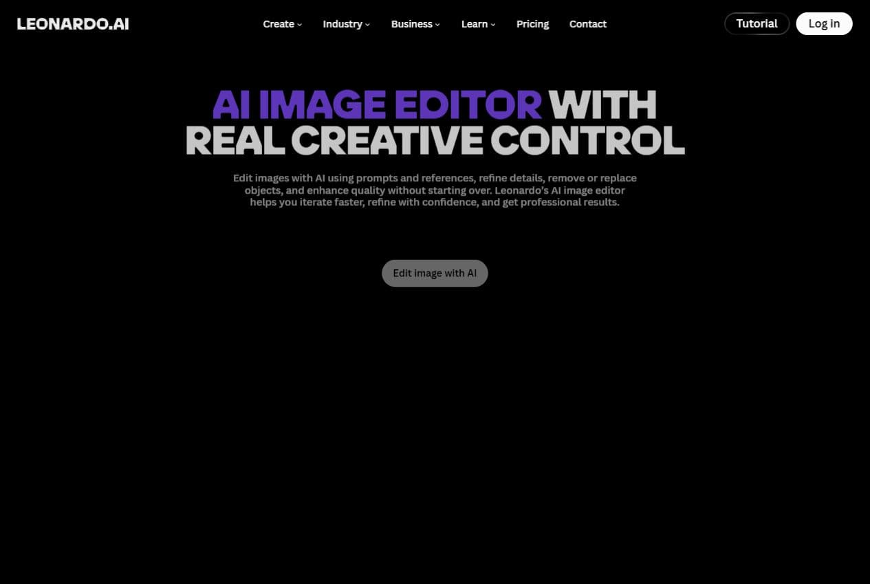 Aperçu de la page AI Image Editor de Leonardo AI