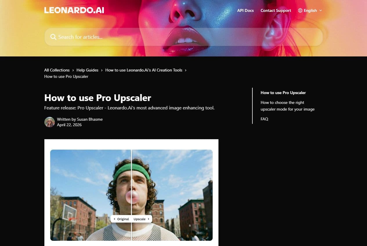 Aperçu du guide officiel Leonardo AI Pro Upscaler