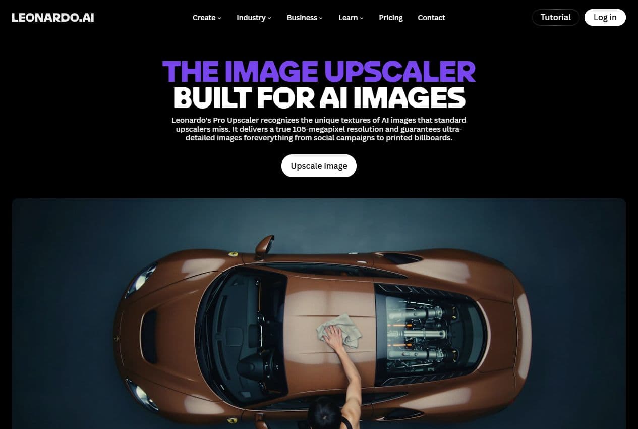 Aperçu de la page Image Upscaler de Leonardo AI