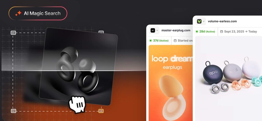 Minea AI Magic Search preview with a product and similar stores